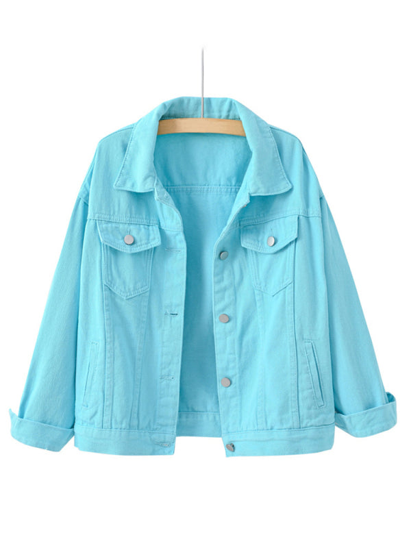 Women's New Colorful Loose Fit Denim Jacket